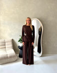 Sera Brown Soft Plain Gold Buckle Trouser Co Ord Set