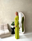 Sera Olive Soft Plain Gold Buckle Trouser Co Ord Set