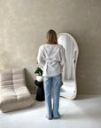 Fana White Pinstripe Side Tie Summer Top
