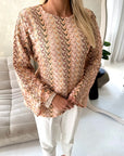 Abia Pink Zig Zag Multicoloured Tie Back Summer Top