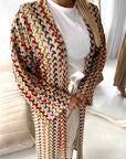 Maha Wine Zig Zag Multicoloured Summer Cardigan