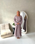 Pari Mocha Linen Gold Buckle Tie Back Summer Dress