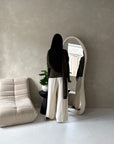 Terra Khaki Soft Ruched Cape Shoulder Drape Top