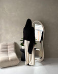 Terra Black Soft Ruched Cape Shoulder Drape Top
