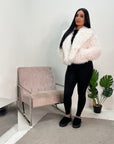 Tela Ivory Extreme Fur Collar Soft Jacket