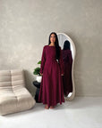 Rosh Wine With White Polka Dot A line Summer Dress