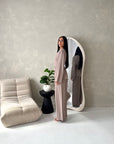 Miray Mocha Ring Buckle Linen Trouser Co Ord Set