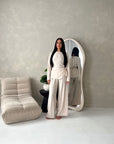 Miray Beige Ring Buckle Linen Trouser Co Ord Set