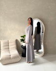 Noor Grey Plain A Line Tie Back Smock Dress