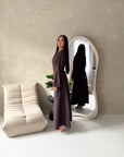 Noor Brown Plain A Line Tie Back Smock Dress