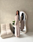 Noor Mocha Plain A Line Tie Back Smock Dress