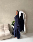 Roya Navy Diamante Detail Modest Kaftan Dress