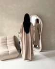 Roya Mocha Diamante Detail Modest Kaftan Dress