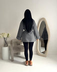 Tamara Grey Wrap Belted Short Coat