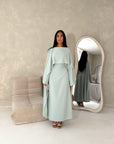 Sherin Mint Pearl Detail Modest Dress