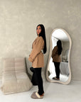 Tamara Camel Wrap Belted Short Coat