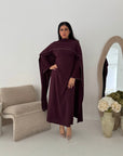 Sherin Plum Pearl Detail Modest Dress