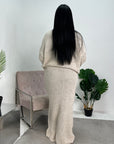 Ivy Beige Knitted Skirt Two Piece Set