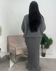 Ivy Grey Knitted Skirt Two Piece Set