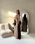 Grecia Copper Metallic Adjustable Tie Kaftan Dress