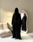 Grecia Black Metallic Adjustable Tie Kaftan Dress