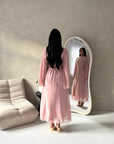 Ines Pink Soft Waist Ruched Lined Modest Dress