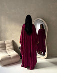Isani Wine Diamante Swirl Modest Kaftan Dress