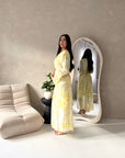 Kara Yellow Floral Premium Lined Chiffon Summer Dress