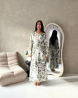 Kara Khaki Floral Premium Lined Chiffon Summer Dress