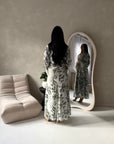 Kara Khaki Floral Premium Lined Chiffon Summer Dress
