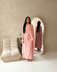 Yasna Pink Floral Side Drape Tie Back Dress