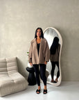 Melia Mocha Collar Batwing Pocket Jacket