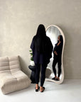 Melia Navy Collar Batwing Pocket Jacket