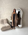 Khina Mocha Balloon Sleeve Knitted Cardigan