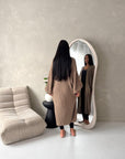Khina Mocha Balloon Sleeve Knitted Cardigan