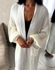 Khina Cream Balloon Sleeve Knitted Cardigan