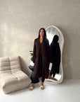 Khina Chocolate Balloon Sleeve Knitted Cardigan