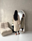 Khina Beige Balloon Sleeve Knitted Cardigan