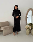 Aria Black Lace Turtle Neck Lined Dress