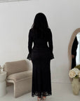 Aria Black Lace Turtle Neck Lined Dress