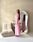 Nasra Pink Button Detail Top & Skirt Co Ord Set