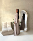 Nasra Mocha Plain Tie Back Top Trouser Co Ord Set