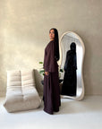 Nasra Brown Plain Tie Back Top Trouser Co Ord Set