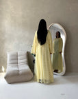 Fria Yellow Lace Abaya Modest 2pcs Set