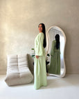 Nasra Mint Plain Tie Back Top Trouser Co Ord Set