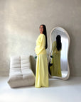 Nasra Yellow Plain Tie Back Top Trouser Co Ord Set