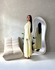 Abi Yellow Linen Lace Detail Summer Dress