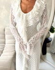 Tara White Lace Ruffle Frill Detail Summer Dress
