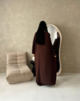 Maliha Brown Plain Drape Cape Top Trouser Co Ord Set