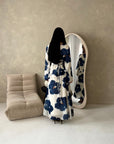 Kyta Navy Mesh Floral Print Tie Back Summer Dress